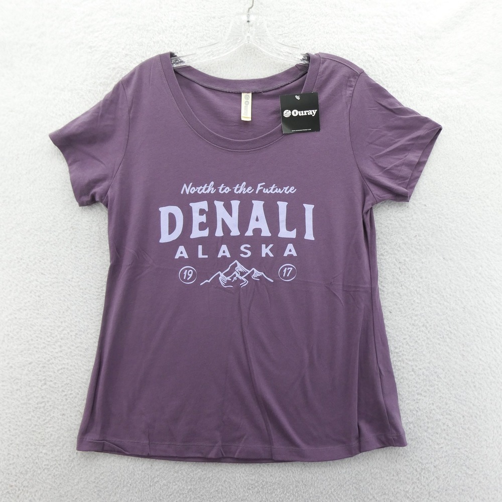 Ouray T Shirt Womens Medium Denali Alaska Purple‎ Graphic Cotton Blend Tee